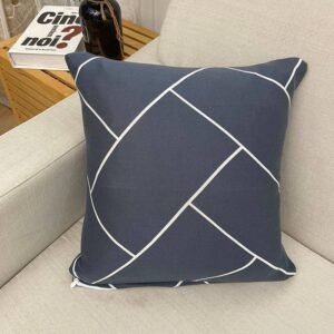 2 housses de coussin bleu deco pour canape 45 x 45 cm 1