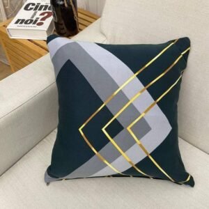 2 housses de coussin bleu dore 45 x 45 cm 1