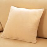 2 housses de coussin en velours beige 45x45cm pour canape 1