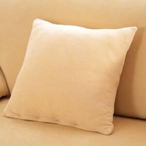 2 housses de coussin en velours beige 45x45cm pour canape 1