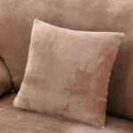 2 housses de coussin en velours camel 45x45cm 1
