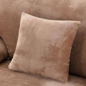 2 housses de coussin en velours camel 45x45cm 1