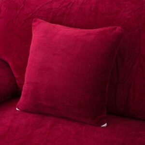 2 housses de coussin en velours rouge 45x45cm 1