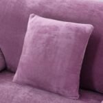 2 housses de coussin en velours violet clair 45x45cm pour canape 1