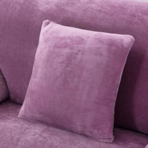 2 housses de coussin en velours violet clair 45x45cm pour canape 1