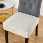 housse assise extensible blanc creme pour chaise 1 1