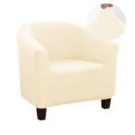 housse beige de fauteuil club extensible 1 1