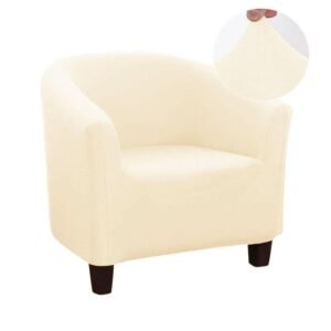 housse beige de fauteuil club extensible 1 1