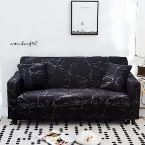 housse de canape 3 places noir marbre noir marbre canape compris entre 145 185cm 1 housse 1