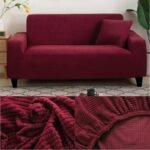 housse de canape bordeaux microfibre bordeaux m135 170cm 1pc 1