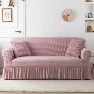 Housse de canapé en Microfibre Style Jupe Rose - Rose / Canapé compris entre 120-170cm (1 housse) 2 housse-de-canape-en-microfibre-style-jupe-rose-rose-canape-compris-entre-120-170cm-1-housse