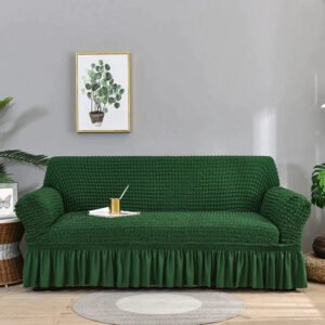 housse de canape en microfibre style jupe vert