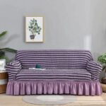 housse de canape en microfibre style jupe violet