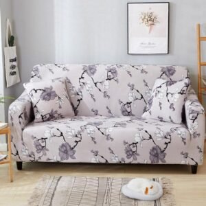 housse de canape fleurs grises fleurs grises canape compris entre 145 185cm 1 housse 1