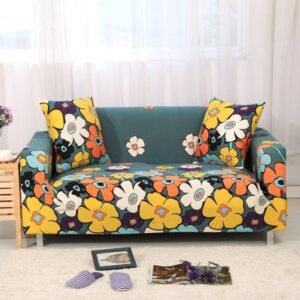 housse de canape fleurs jaunes 1