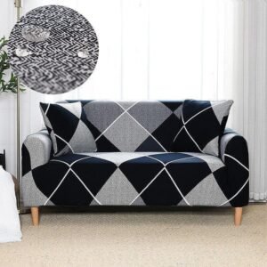 housse de canape jacquard gris noir jaquard gris noir canape compris entre 145 185cm 1 housse 1