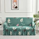 housse de canape jupe chic vert