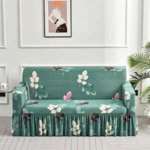 housse de canape jupe chic vert