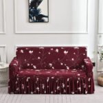 housse de canape jupe grenat