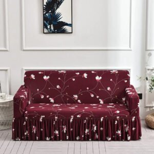 housse de canape jupe grenat