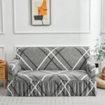 housse de canape jupe gris carreaux gris carreaux canape compris entre 145 185cm 1 housse