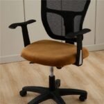 housse de chaise camel de bureau style velours 1 1