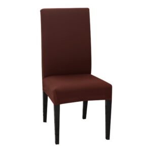 housse-de-chaise-classique-extensible-marron-1
