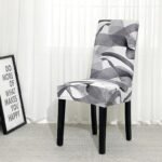 housse de chaise extensible gris ondule gris ondule 2pieces 1