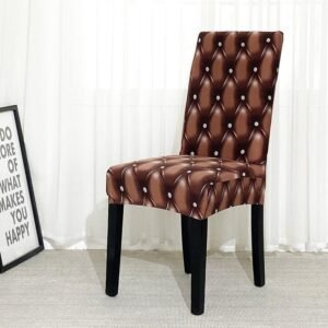 housse de chaise extensible marron facon cuir marron facon cuir 2pieces 1