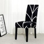 housse de chaise extensible noir chevrons 1