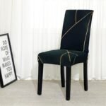 housse de chaise extensible noir dore 1