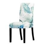 housse de chaise motif extensible bleu fraicheur 1