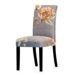 housse de chaise motif extensible orange petale 1