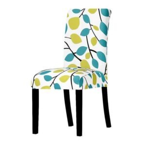housse de chaise motif extensible petites feuilles 1