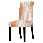 housse de chaise motif extensible rose imprime 1