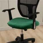 housse de chaise vert de bureau style velours 1 1