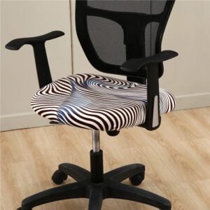 housse de chaise zebre de bureau style velours 1 1