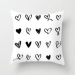 Housse De Coussin Blanc Coeur