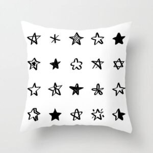Housse De Coussin Blanc Stars 3 housse-de-coussin-blanc-stars