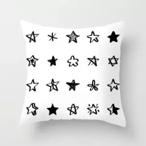 Housse De Coussin Blanc Stars 3 housse-de-coussin-blanc-stars