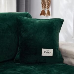 housse de coussin en velours vert 1