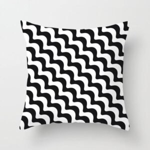 housse de coussin noir blanc tuiles 1