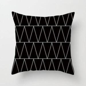 housse de coussin noir graphique 1