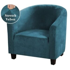 housse de fauteuil club velours vert 1 1