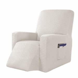 housse de fauteuil inclinable blanc extensible 1 1