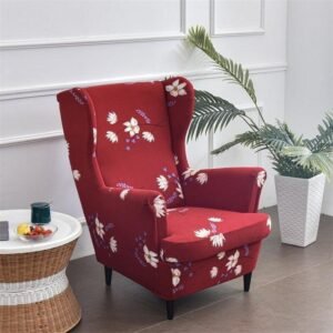 housse de fauteuil red floral avec accoudoir extensible universelle 1