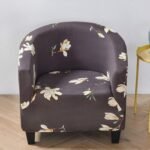 housse fleur de coton extensibles pour fauteuil club 1