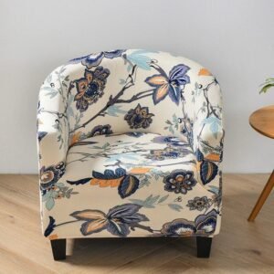 housse fleurie extensibles pour fauteuil club 1
