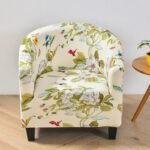 housse fleurie pastel extensibles pour fauteuil club 1