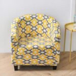 housse gris jaune extensibles pour fauteuil club 1